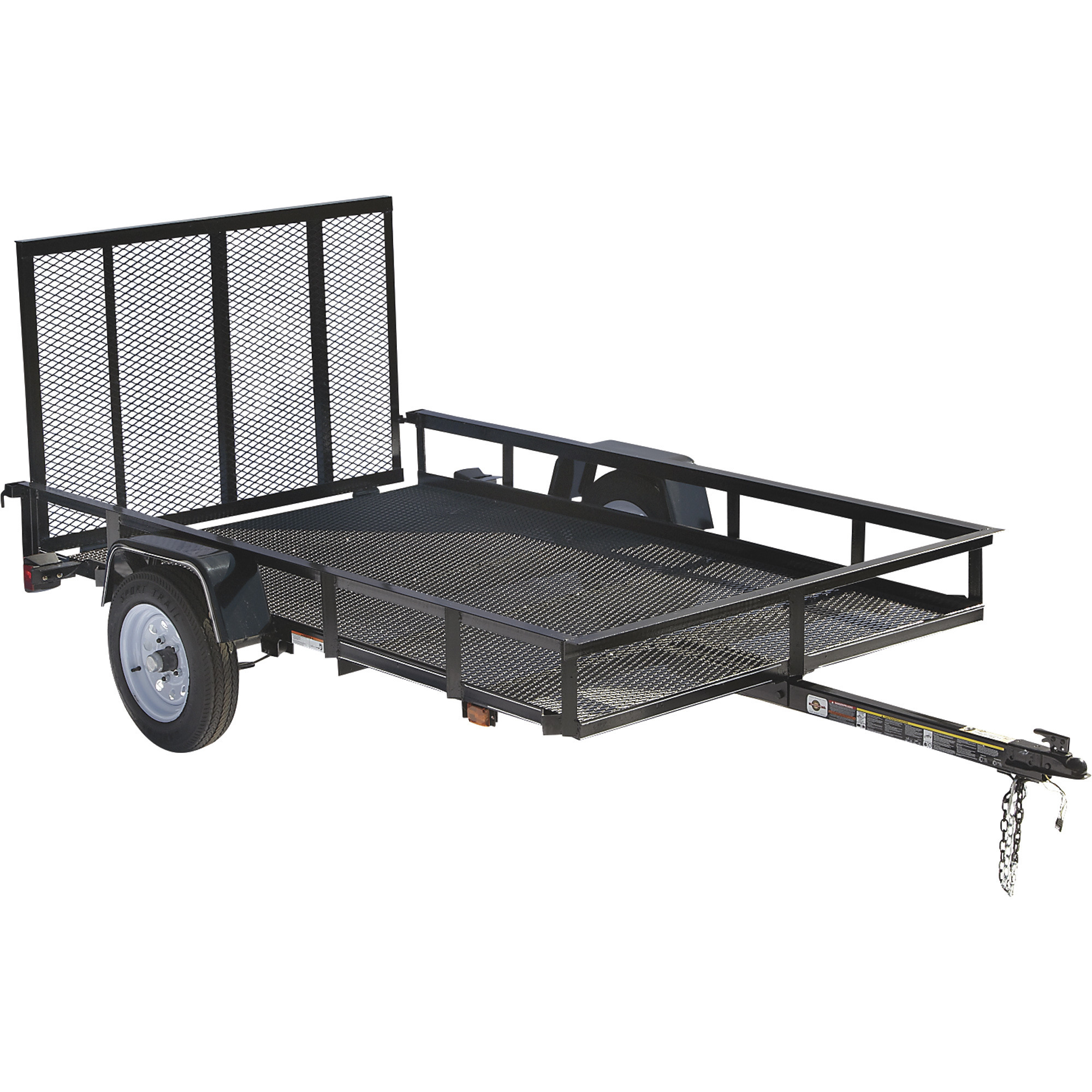 Carry-On Trailer 5ft. x 8ft. Steel Mesh-floor Utility Trailer with Rear Gate/Ramp, 1,625-Lb. Load Capacity, Model# 5X8G